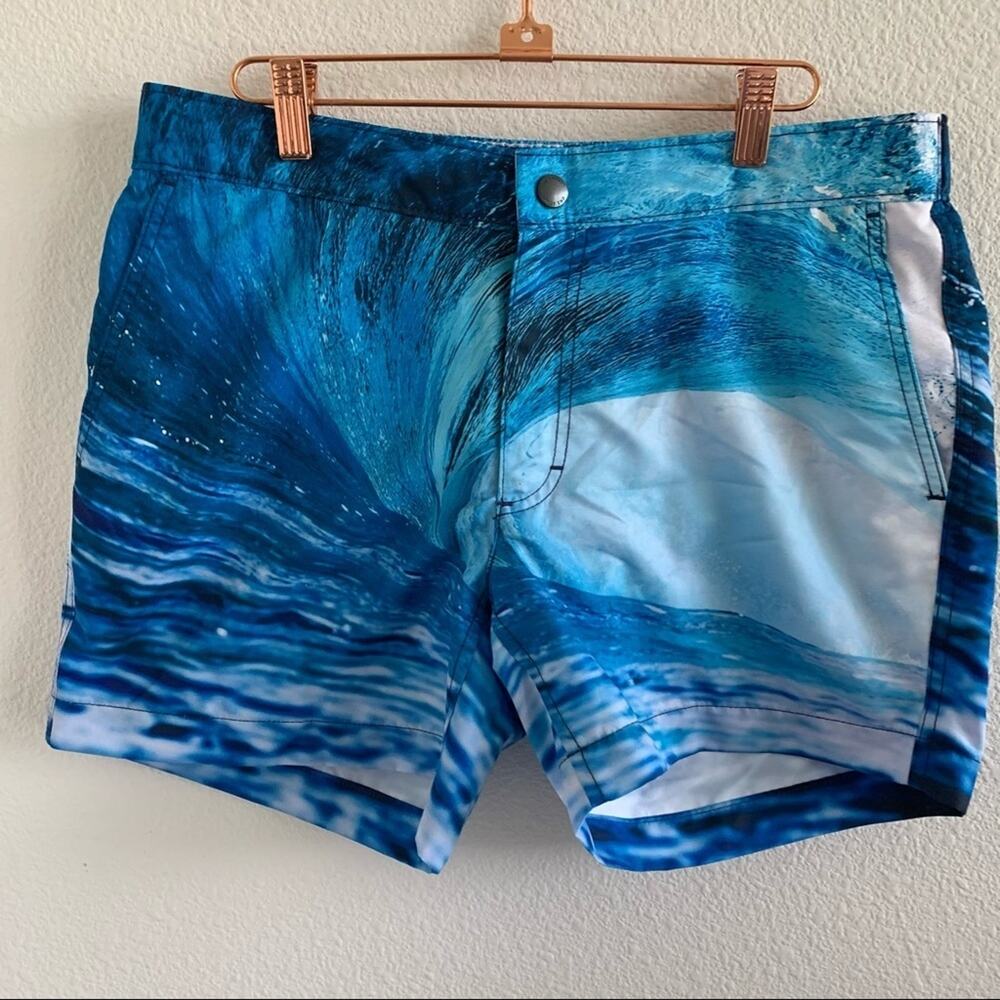 Lands End Men's Wave Trunks Surf Short Board Shorts 5" Inseam Size 33